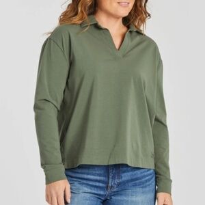Life Is Good Medium Dark Moss Green Crusher-Flex Collared Pullover $64.50